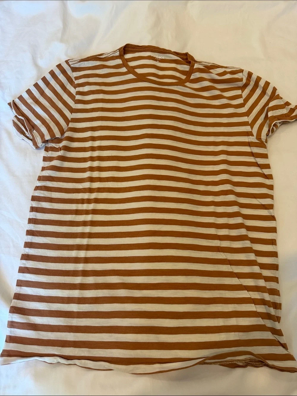 Bonobos Short-Sleeve Striped Crew in Brown and White